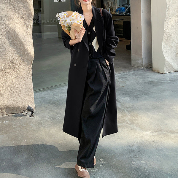 Gabardina Larga Clásica para Mujer - Abrigo Elegante Estilo Británico