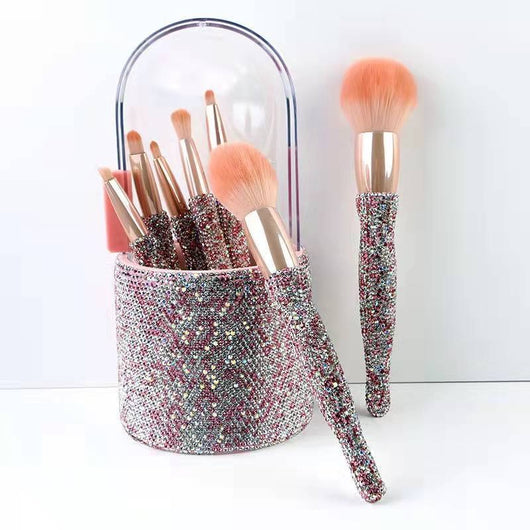 Set de 8 Brochas de Maquillaje Lujo con Diamantes Incrustados - Image 3