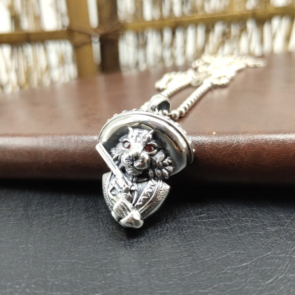 Dije Gato Vintage en Plata Esterlina S925