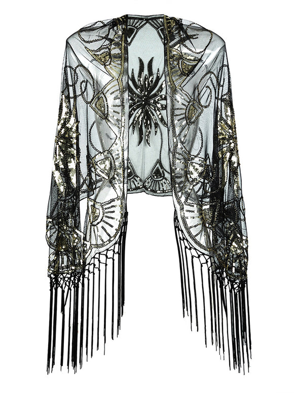 Vestido Mesh Transparente Estilo Gatsby para Fiestas Temáticas
