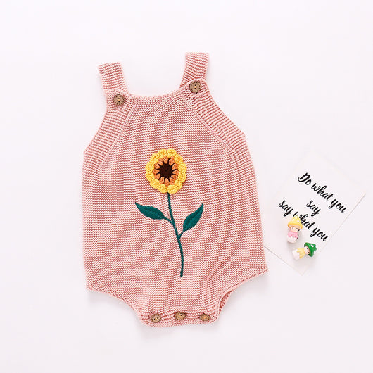 Body Tejido para Bebé Niña Girasol con Tirantes