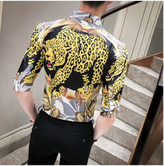 Camisa Estampado Leopardo Manga Cinco Puntos para Niños - Image 13
