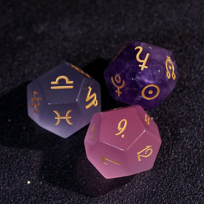 Juego de 3 Dados de Gemas Luminosos - Colección Planetas Estelares