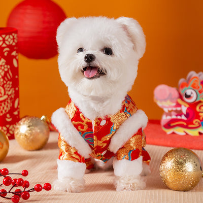 Abrigo Tradicional Chino para Perros - Traje Tang Acolchado Invierno - Image 9
