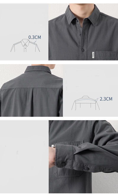 Camisa Casual Suelta con Solapa y Bolsillos para Hombre - Image 8