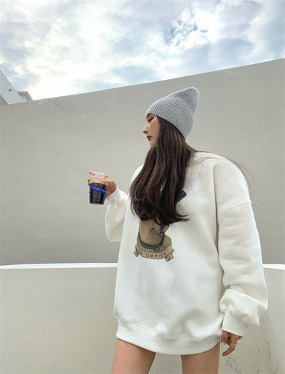 Suéter Holgado para Mujer con Cuello Redondo y Estampado - Image 23