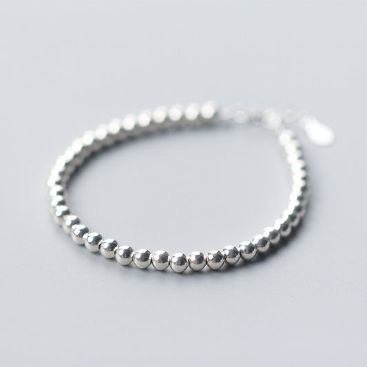 Pulsera de Plata S925 con Bolitas Redondas - Joya Retro Minimalista