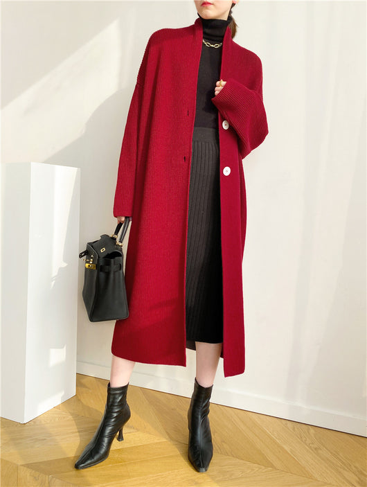 Cardigan Tipo Temperamento Largo Mujer Otoño Invierno - Image 10