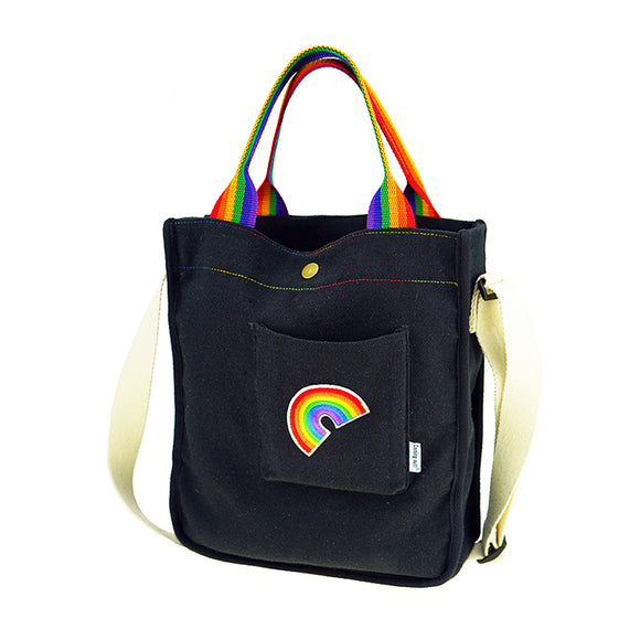 Bolsa Mensajera Portátil para Parejas Blanco y Negro
