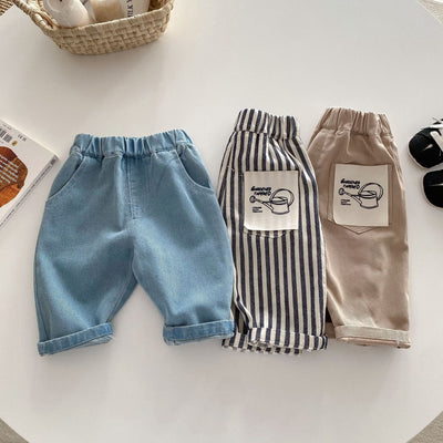 Pantalones Casuales para Niño con Estampado de Rayas Estilo Japonés - Image 3