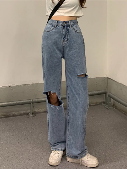 Pantalones Rectos Anchos de Cintura Alta para Mujer - Diseño Moderno - Image 2