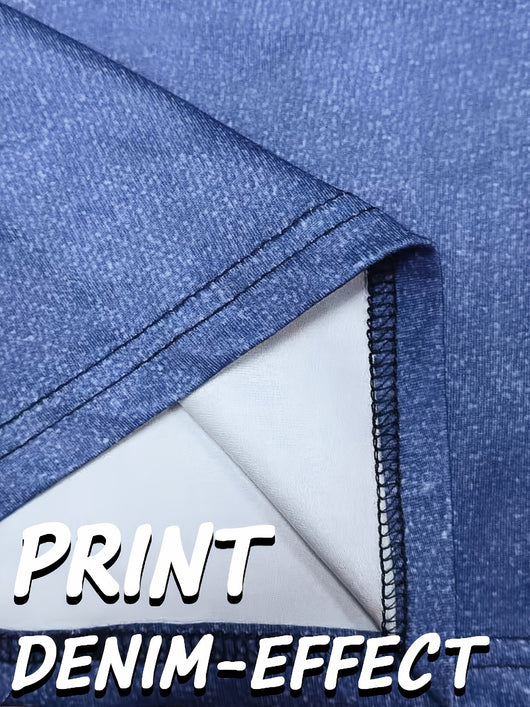 Pantalón Retro Azul Acampanado Tiro Bajo Efecto Denim - Image 16