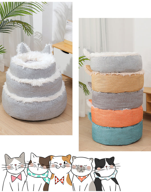 Cama Felpa Cómoda para Gatos y Perros - Casa Cama Plush Interior - Image 17