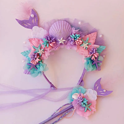 Diadema de Cola de Sirena Infantil con Accesorios Mágicos