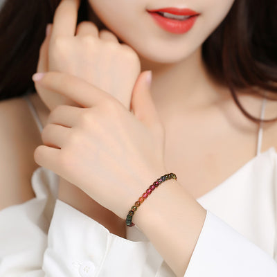 Pulsera de Turmalina Cristal Single Circle 4.5mm