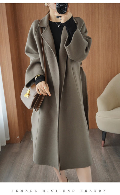 Abrigo Reversible de Cachemira para Mujer - Largo Suelto Oversize - Image 21