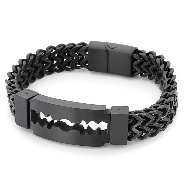 Pulsera de Acero Titanio Electrochapado para Hombre - Diseño Personalidad Creativa