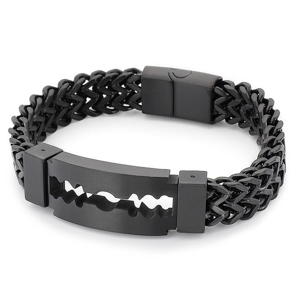 Pulsera de Acero Titanio Electrochapado para Hombre - Diseño Personalidad Creativa
