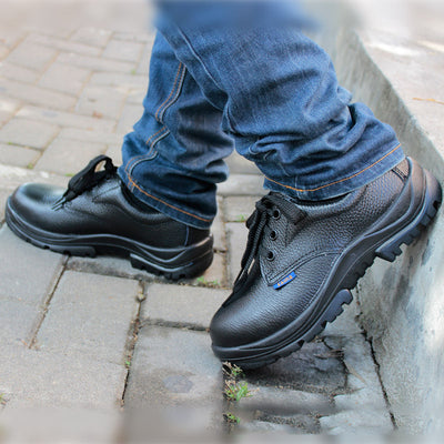 Zapatos de Seguridad Piel Genuina con Puntera de Acero - Protección Antimachucamiento Bajo Perfil
