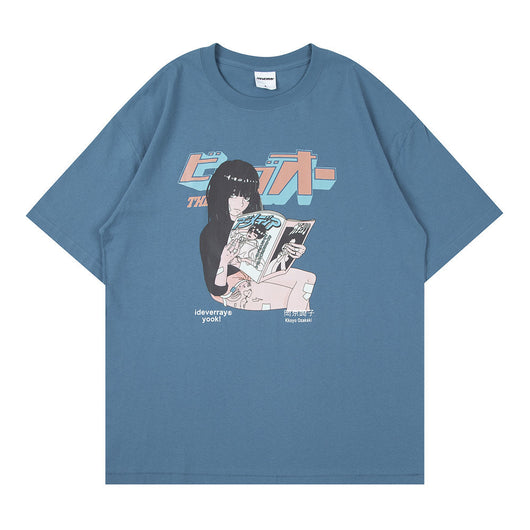 Playera Holgada con Estampado Cartoon de Manga Corta - Image 4