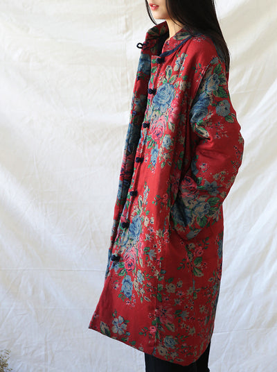 Abrigo Retro Floral de Algodón y Lino para Mujer - Estilo Vintage - Image 23