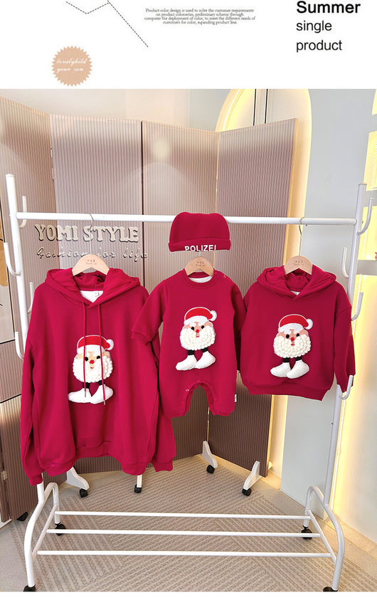 Conjunto Navideño Familiar: Pijama Polar con Capucha para Padres e Hijos - Image 10
