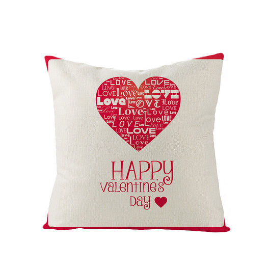Funda de Almohada de Lino Rojo Corazón para San Valentín - Image 27