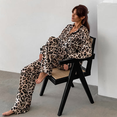 Conjunto Retro Leopardo: Camisa y Pantalón Holgado Estilo Europeo Americano - Image 4