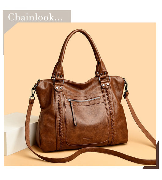 Bolso Bandolera de Cuero Genuino Vintage para Mujer - Image 11