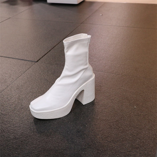 Botas Largas Estilo Británico Tacón Alto Talla Grande - Image 6