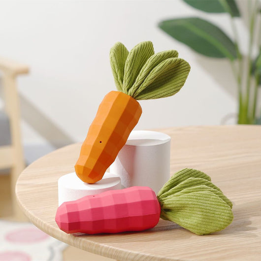 Juguete Masticable para Mascotas Zanahoria Resistente con Sonido