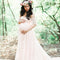 Vestido de Maternidad Corto con Encaje y Cola Elegante