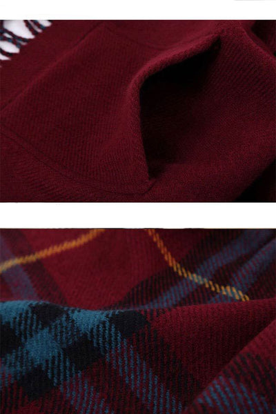 Chal Cashmere con Bolsillos y Flecos a Cuadros - Image 13