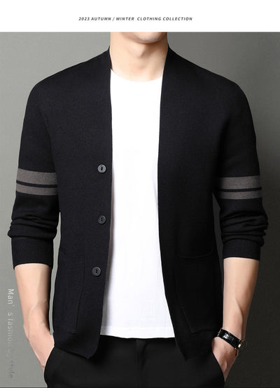 Suéter Abrigo Hombre Invierno Tejido Grueso Jacquard Manga Larga - Image 21