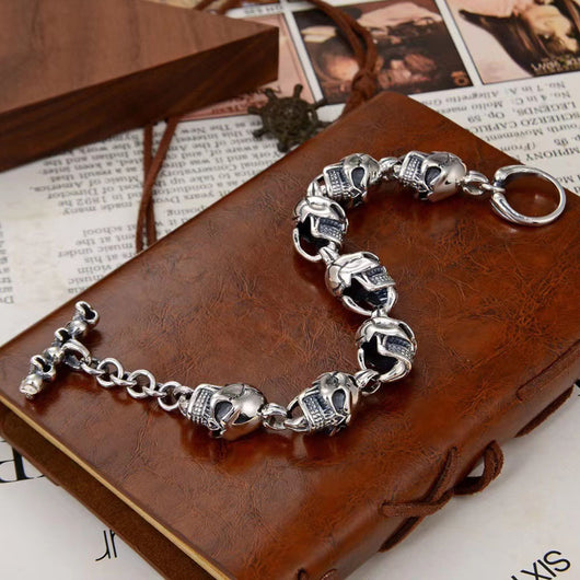 Pulsera de Plata 925 con Calavera de 12mm para Hombre - Image 3