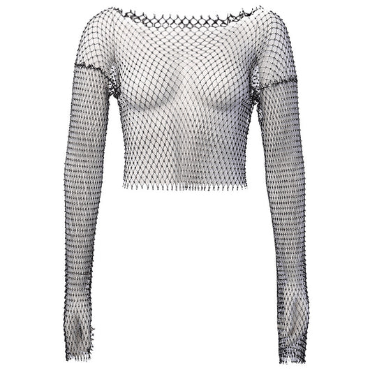 Blusa de Malla con Detalles Perforados y Cortes Estratégicos - Image 6
