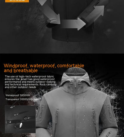 Traje Térmico Táctico Shark Skin Camuflaje Militar - Chaqueta Soft Shell Gruesa Talla Grande - Image 12
