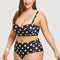 Bikini Retro de Lunares Talle Alto Acolchado para Tallas Grandes