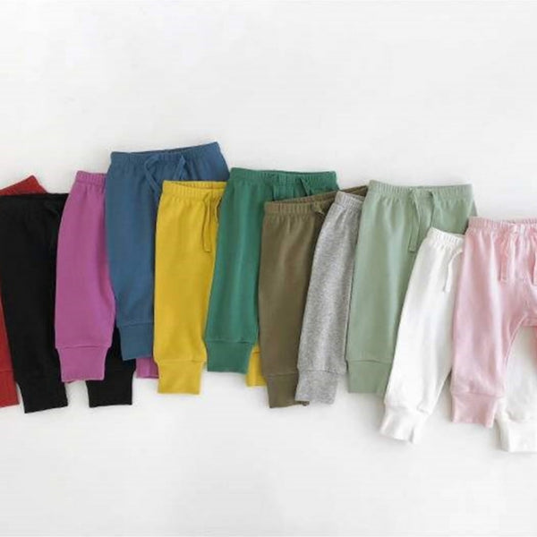 Pantalones Casuales de Banda Elástica para Bebé 0-12 Meses - Colores Sólidos