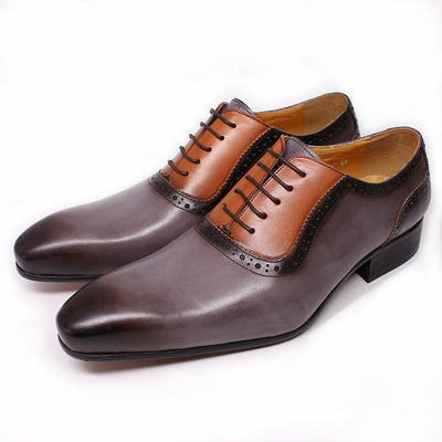 Zapatos Formales de Cuero con Bloques de Color para Hombre - Image 7
