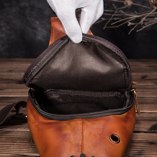 Bolsa de Pecho en Cuero Genuino para Hombre - Image 3