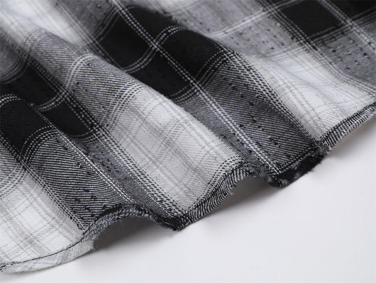 Camisa Cuadriculada Holgada de Manga Larga para Hombre - Image 11