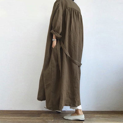 Gabardina Larga Casual de Manga Larga para Mujer - Image 14