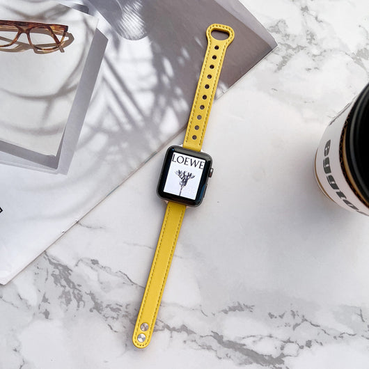 Correa de Cuero Barbour para Apple Watch 7 - Modelo Delgado de Doble Pasador - Image 7