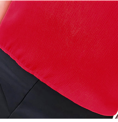 Blusa Fresca de Gasa Cuello Redondo Manga Corta para Mujer - Image 11