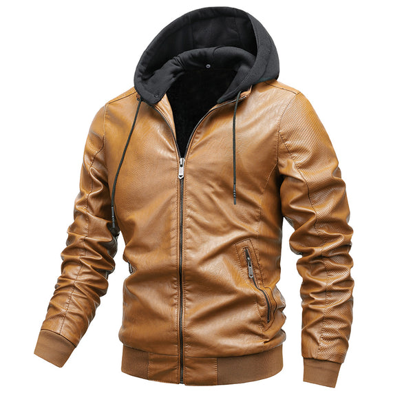 Chaqueta de Cuero PU con Cuello Elevado para Hombre - Abrigo Invernal Premium - Image 4