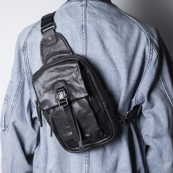 Bolso Pecho Cuero Genuino para Hombre - Diseño Moderno y Funcional