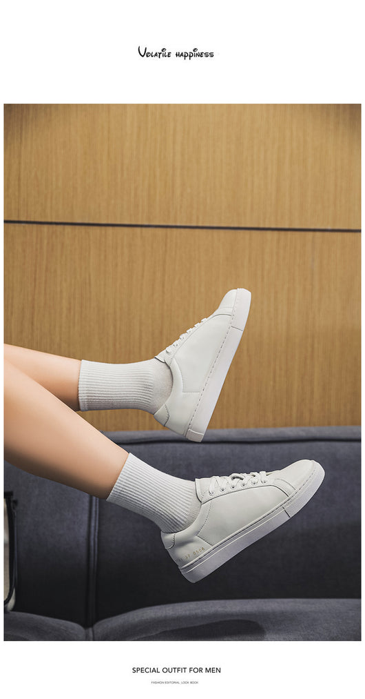 Tenis Blancos de Cuero Respirable con Suela Plana - Estilo Versátil - Image 15