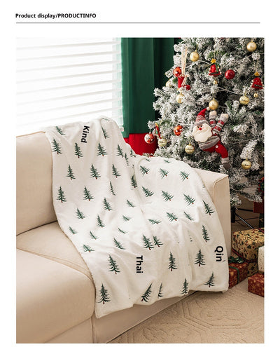 Manta Navideña para Sofá con Bordado de Árbol de Navidad - Image 9