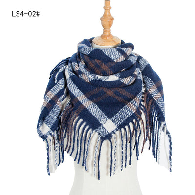 Pañuelo Cuadrado Rayado con Flecos para Mujer y Hombre - Image 9